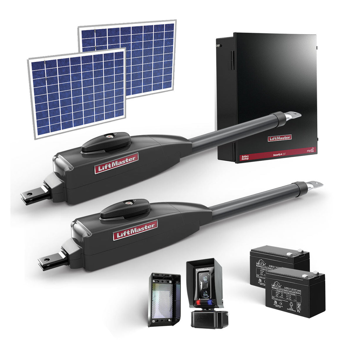 Liftmaster LA412XL20W Dual Solar Swing Gate Openers (Extra Large Capacity)